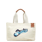 ロエベ Paula’s Ibiza パウラズイビザ カンバス トートバッグ ホワイト アイボリー ブルー キャンバス レディース LOEWE 【中古】